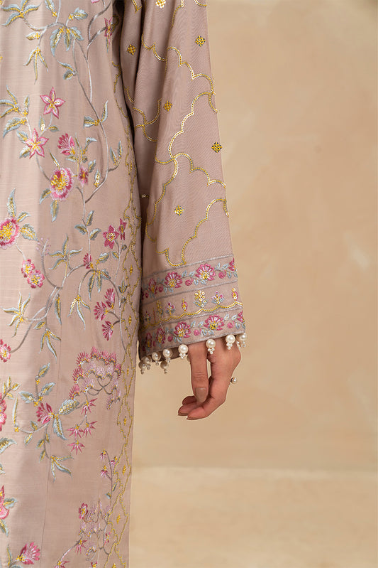 3 PIECE EMBROIDERED RAW SILK SUIT (LUXURY-PRET)