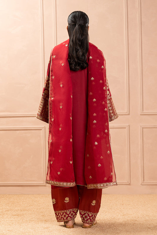 3 PIECE EMBROIDERED RAW SILK SUIT (LUXURY PRET)