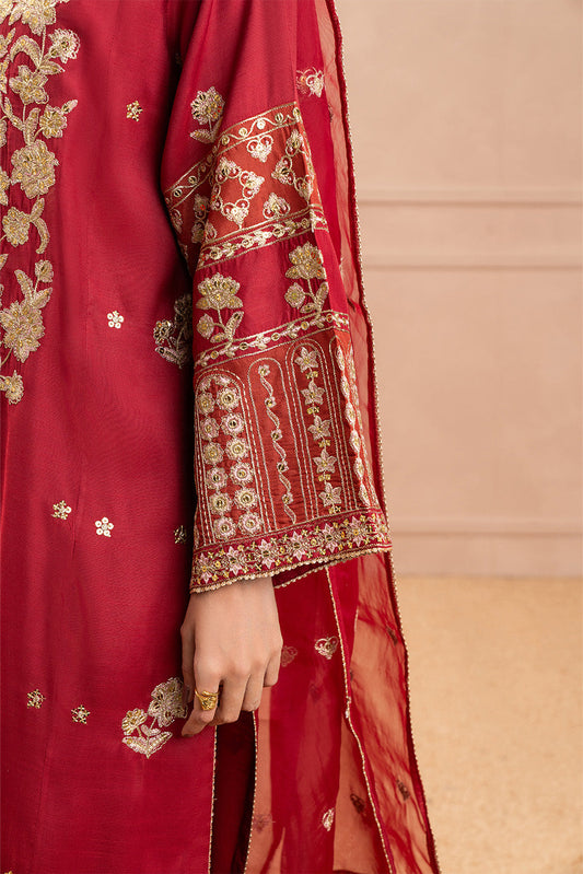 3 PIECE EMBROIDERED RAW SILK SUIT (LUXURY PRET)
