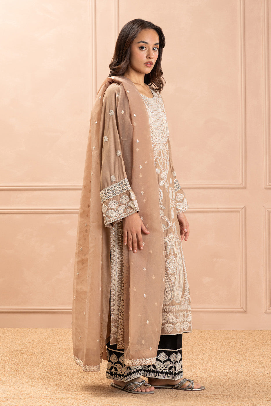 3 PIECE EMBROIDERED RAW SILK SUIT (LUXURY PRET)