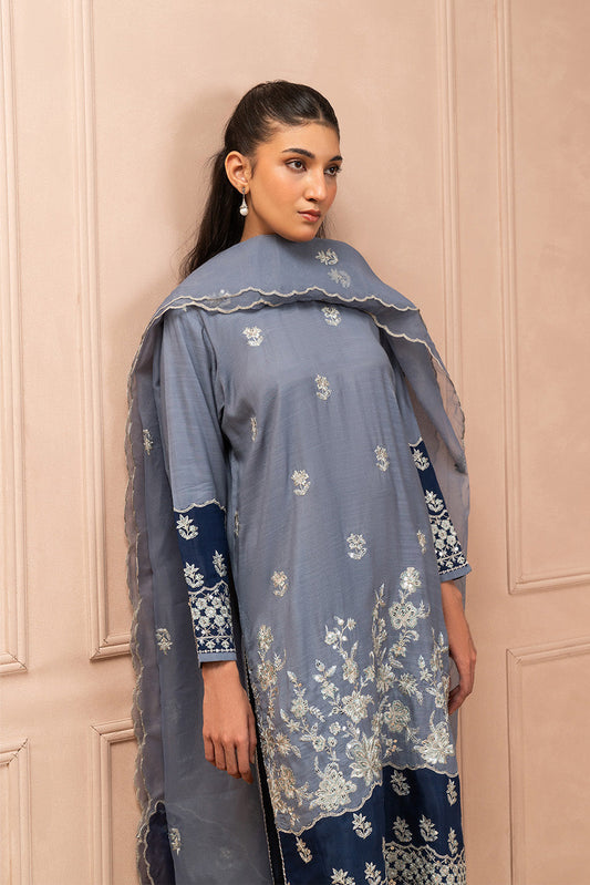 EMBROIDERED RAW SILK SHIRT (LUXURY PRET)