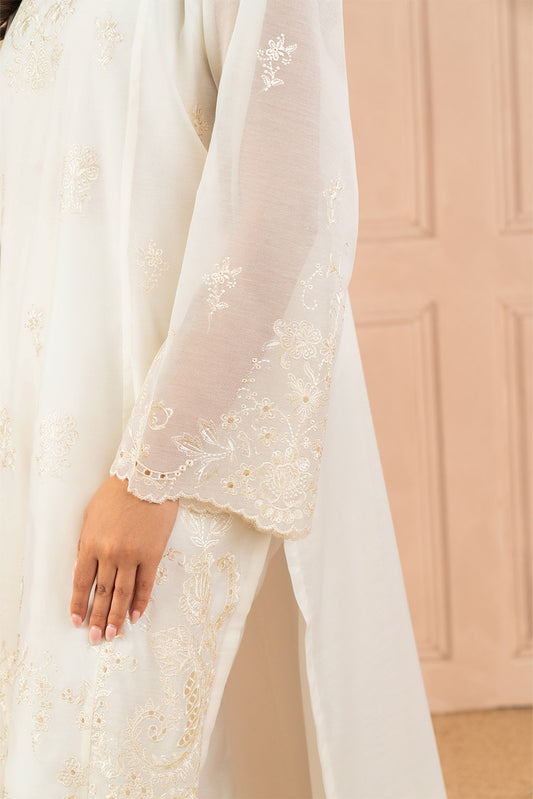 3 PIECE EMBROIDERED PAPER COTTON SUIT (LUXURY PRET)