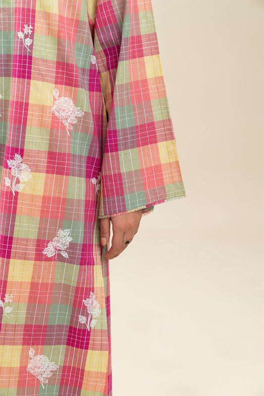 2 PIECE EMBROIDERED YARN DYED LUREX SUIT (PRET)