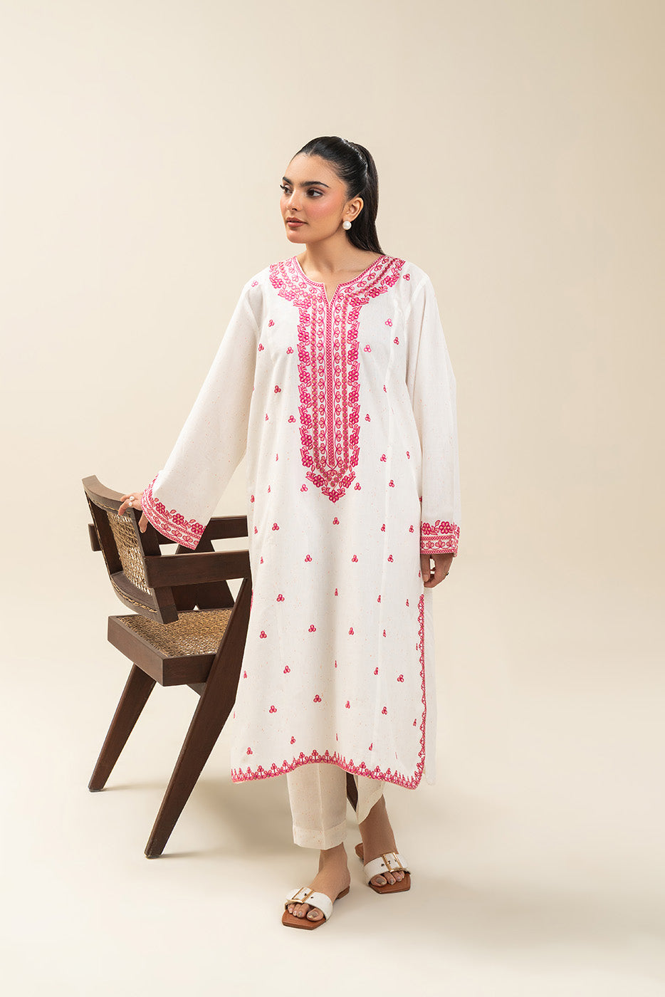 2 PIECE EMBROIDERED NEON NEPS SUIT (PRET)