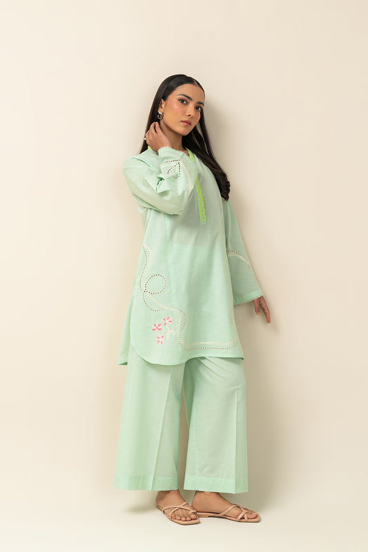 2 PIECE EMBROIDERED NEON NEPS SUIT (PRET)