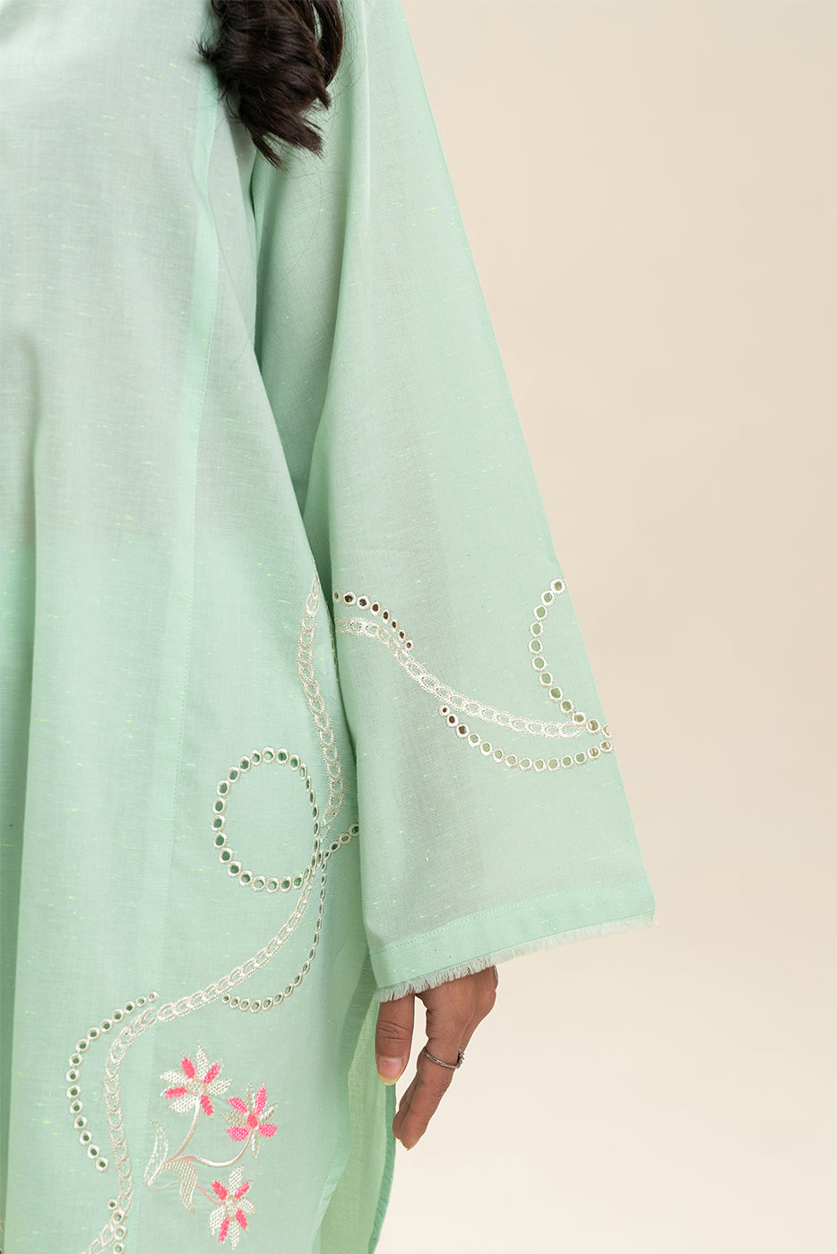 2 PIECE EMBROIDERED NEON NEPS SUIT (PRET)