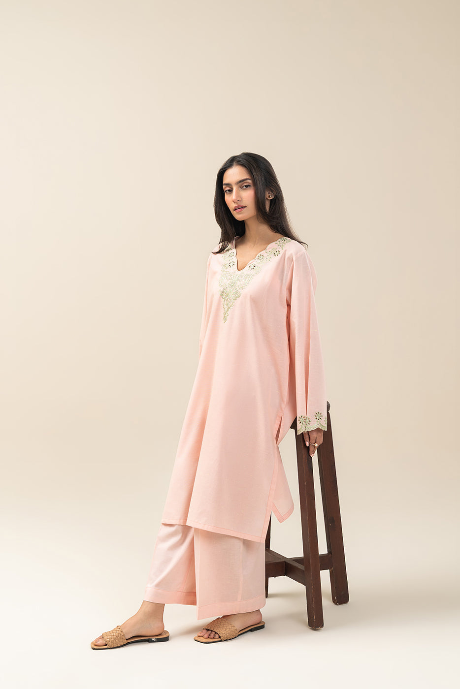 2 PIECE EMBROIDERED NEON NEPS SUIT (PRET)