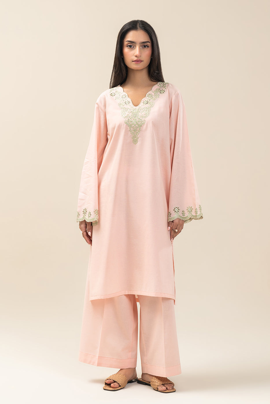 2 PIECE EMBROIDERED NEON NEPS SUIT (PRET)