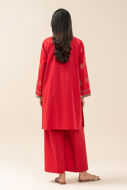 2 PIECE EMBROIDERED DOBBY SUIT (PRET)