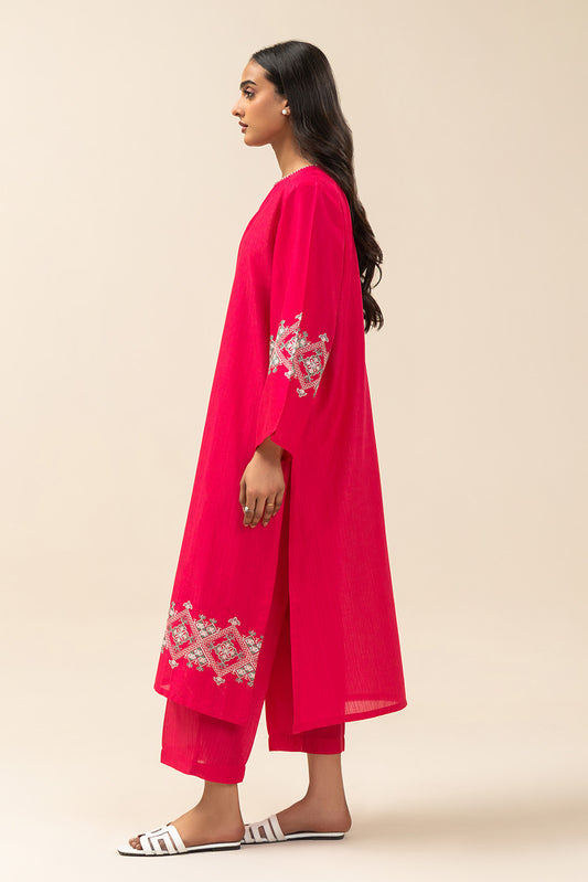 2 PIECE EMBROIDERED DORIA DOBBY SUIT (PRET)