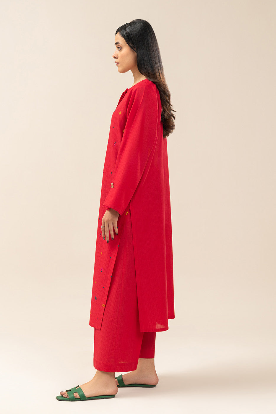 2 PIECE EMBROIDERED DORIA DOBBY SUIT (PRET)