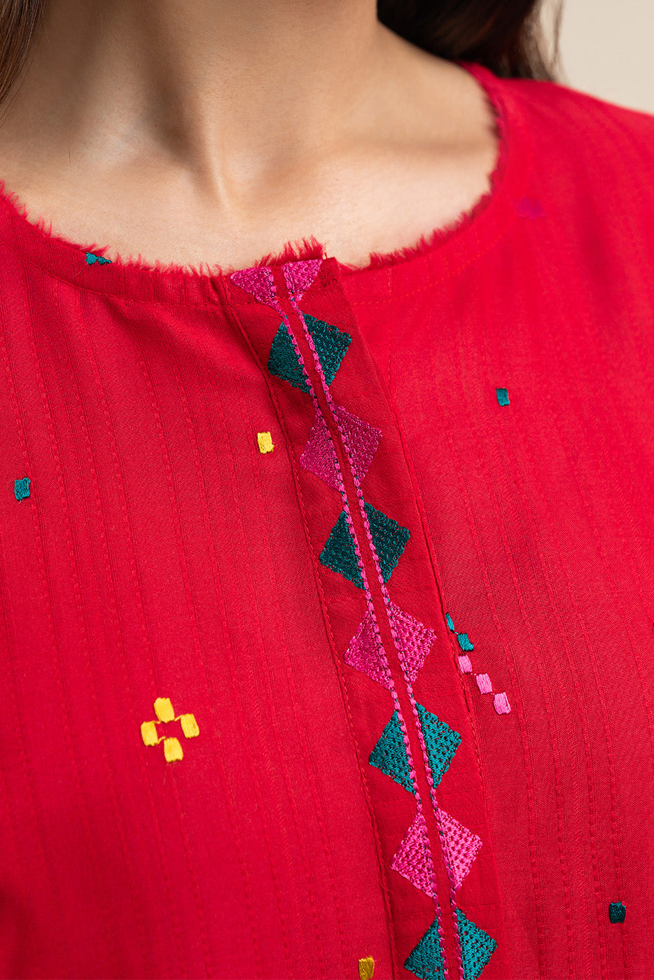 2 PIECE EMBROIDERED DORIA DOBBY SUIT (PRET)