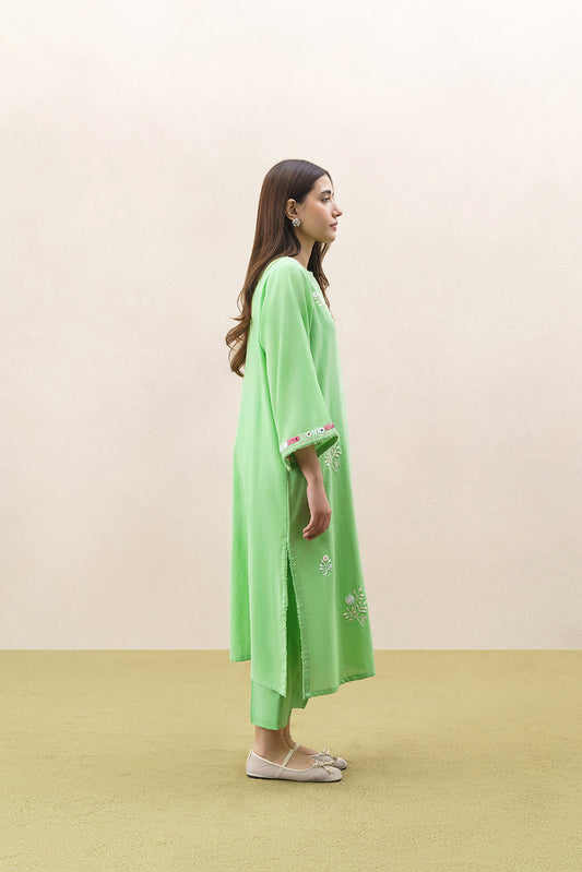 2 PIECE EMBROIDERED YARN DYED SUIT (PRET)