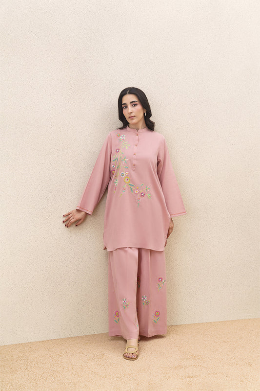 2 PIECE EMBROIDERED YARN DYED SUIT (PRET)