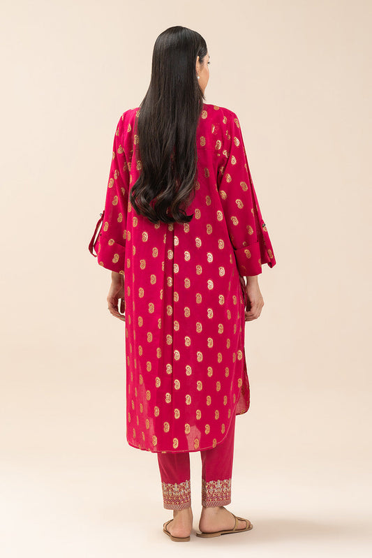 2 PIECE EMBROIDERED LUREX JACQUARD SUIT (PRET)