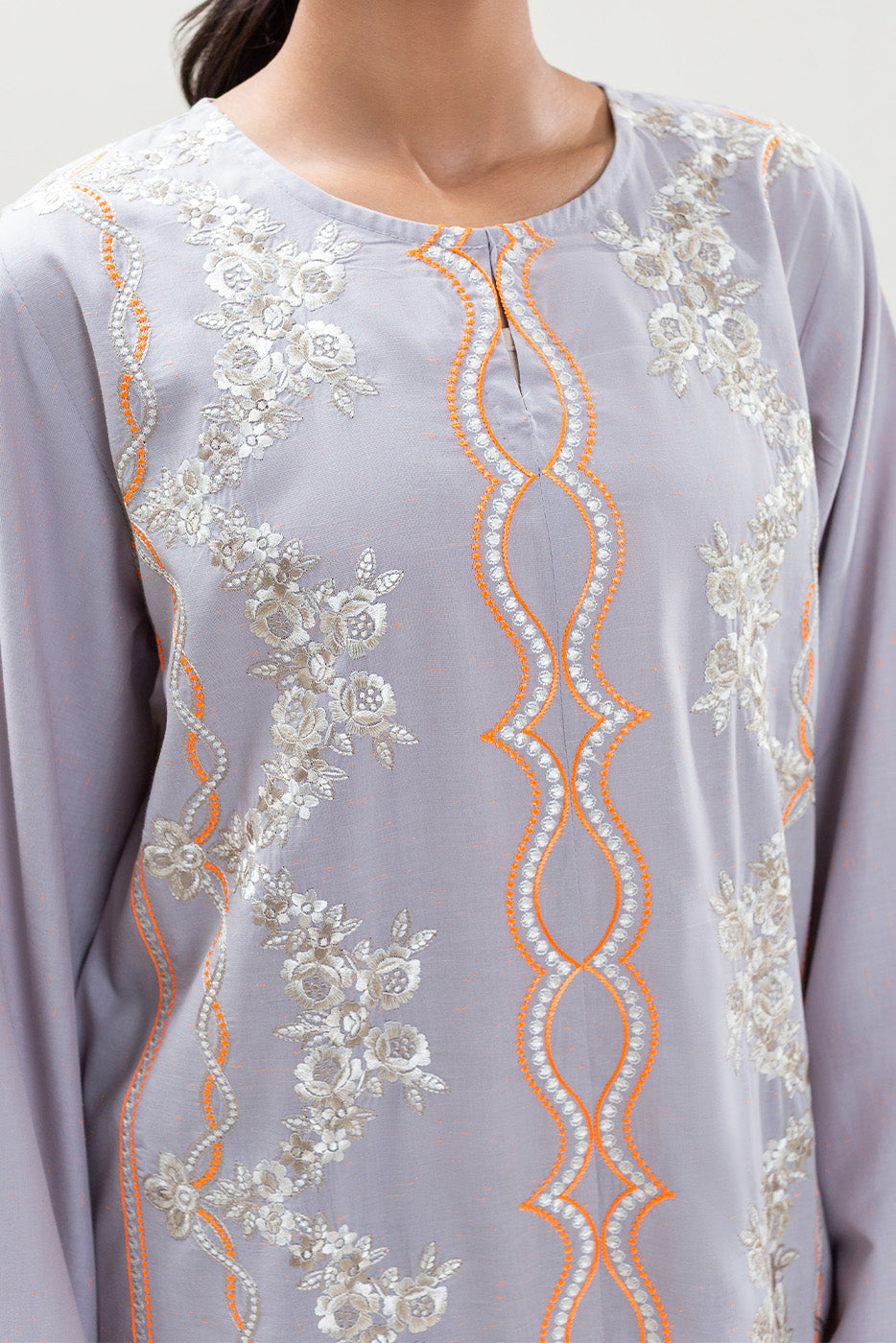 2 PIECE EMBROIDERED NEON NEPS SUIT (PRET)