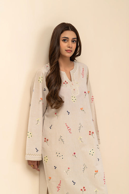 2 PIECE EMBROIDERED CHAMBRAY SUIT (PRET)