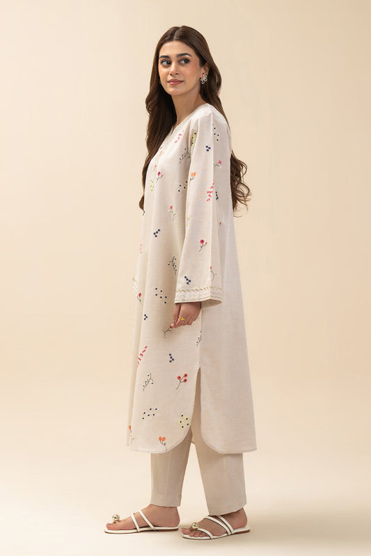 2 PIECE EMBROIDERED CHAMBRAY SUIT (PRET)