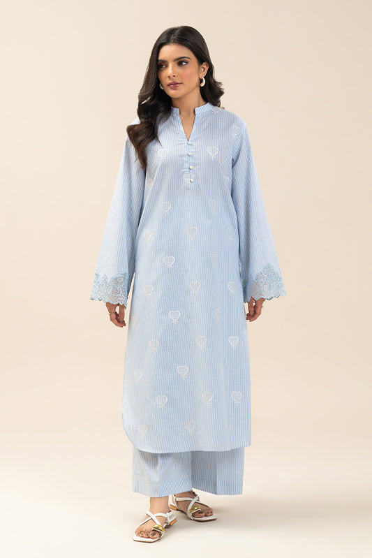 2 PIECE EMBROIDERED YARN DYED SUIT (PRET)