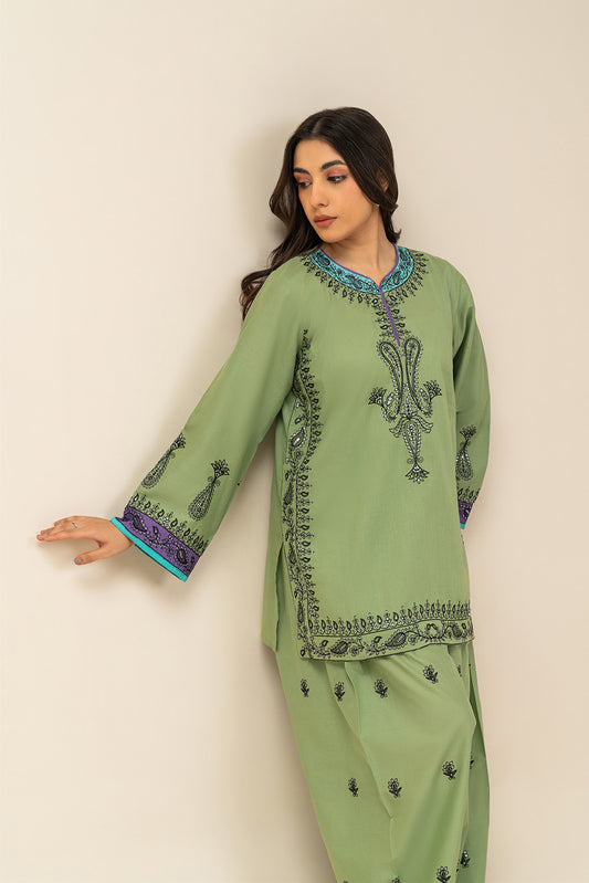 2 PIECE EMBROIDERED LAWN SUIT (PRET)