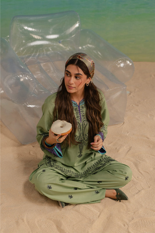 2 PIECE EMBROIDERED LAWN SUIT (PRET)
