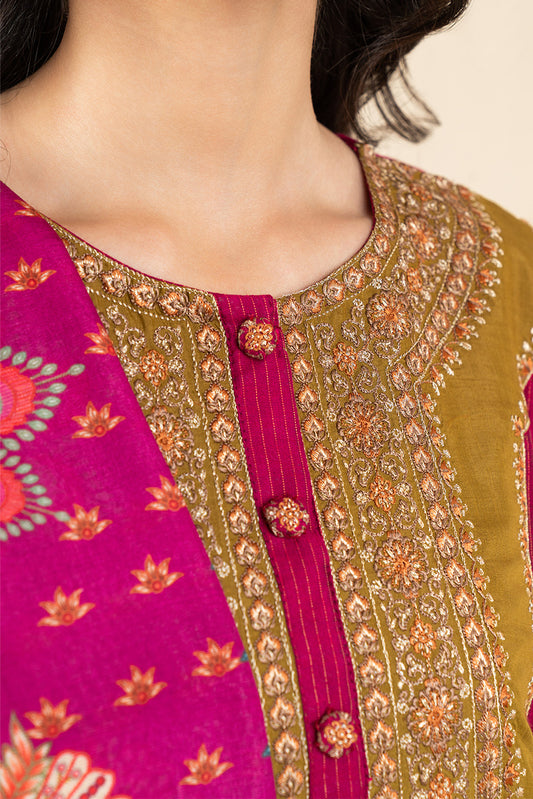 2 PIECE EMBROIDERED TWO TONE MISSOURI SUIT (PRET)