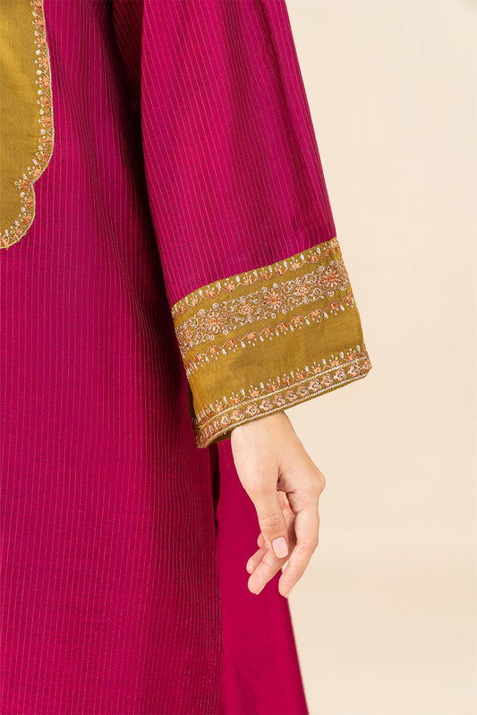 2 PIECE EMBROIDERED TWO TONE MISSOURI SUIT (PRET)