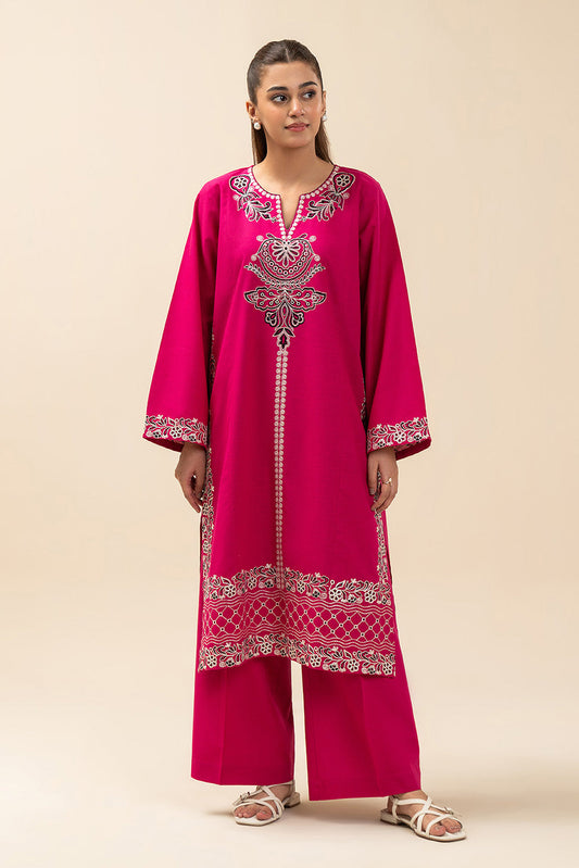 2 PIECE EMBROIDERED CD SLUB SUIT (PRET)