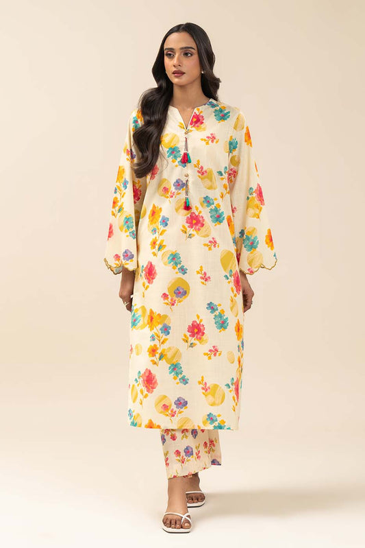 2 PIECE PRINTED TWO WAY SLUB SUIT (PRET)
