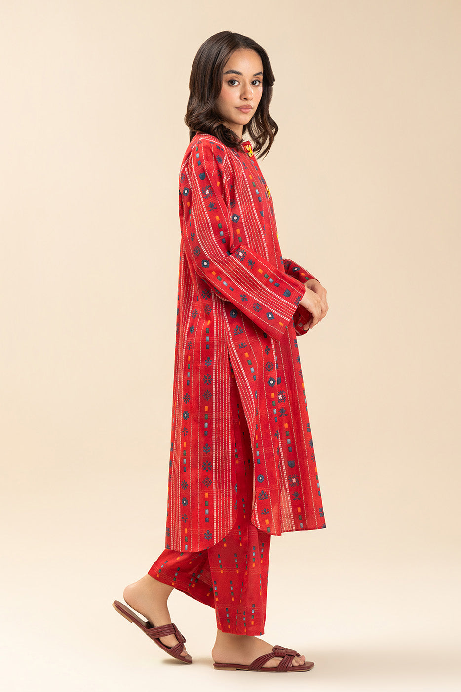 PRINTED LUREX LAWN SHIRT (PRET)