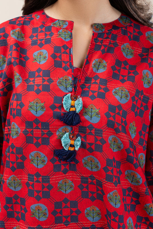 2 PIECE PRINTED LUREX LAWN SUIT (PRET)
