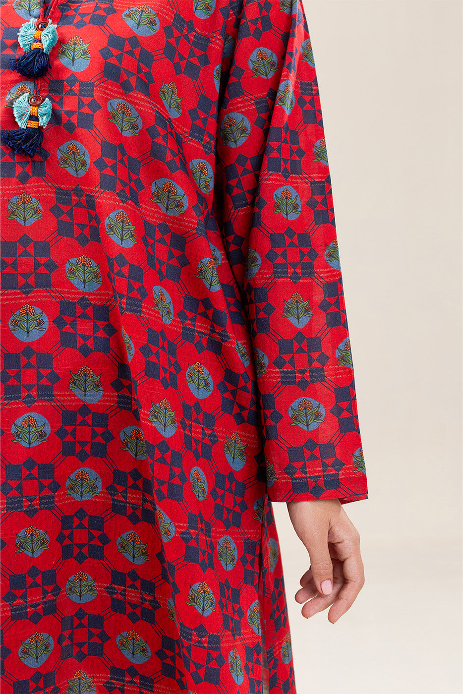 2 PIECE PRINTED LUREX LAWN SUIT (PRET)