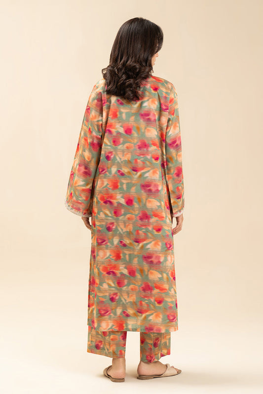 2 PIECE EMBROIDERED LUREX LAWN SUIT (PRET)