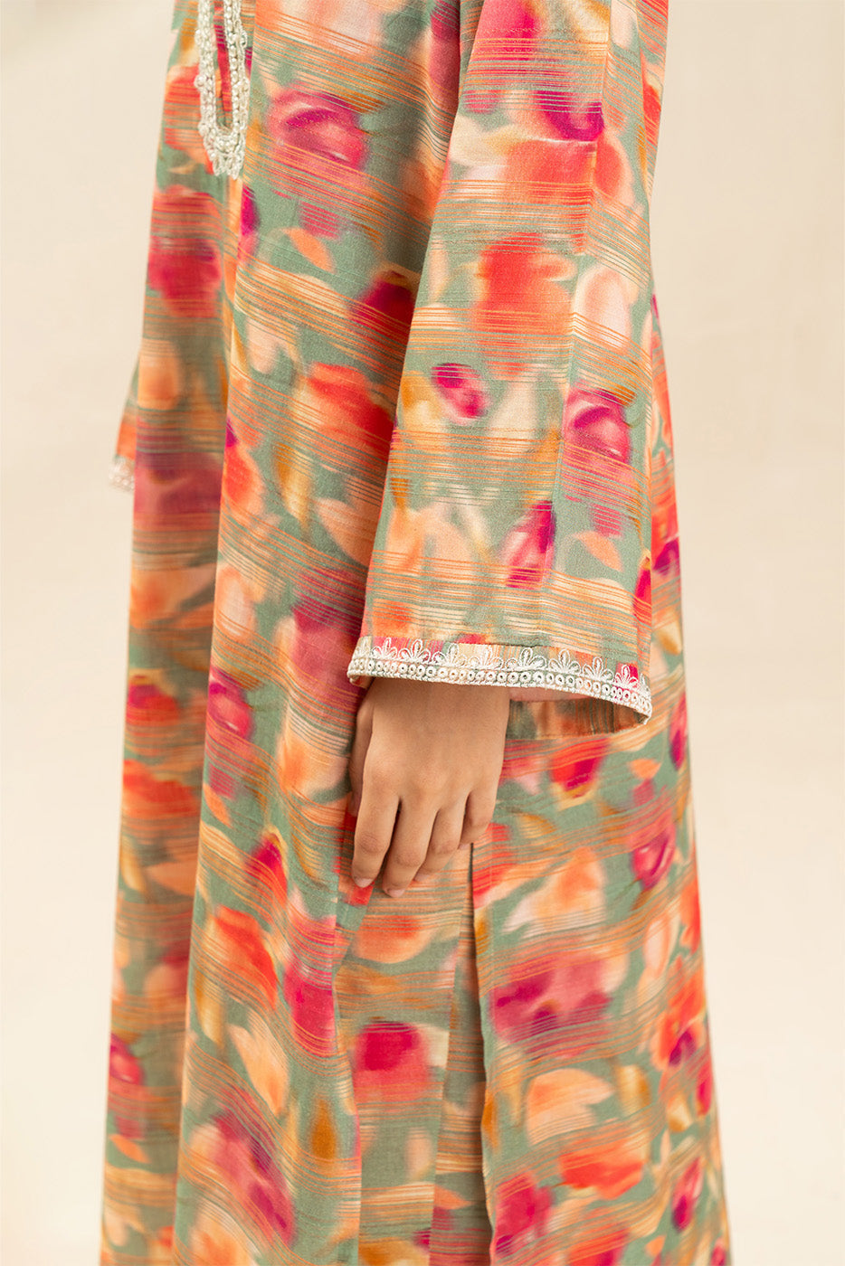 2 PIECE EMBROIDERED LUREX LAWN SUIT (PRET)
