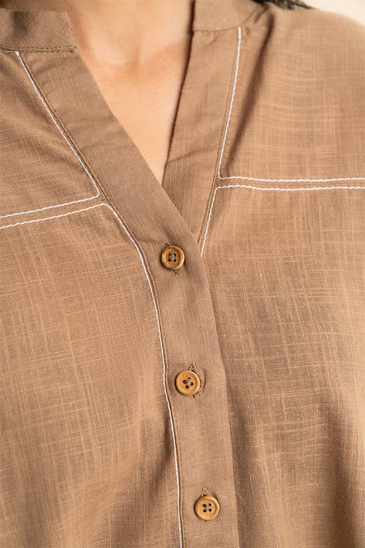 SOLID COTTON LINEN TOP (FLOW)
