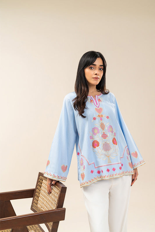 EMBROIDERED DOBBY BLOUSE (FLOW)