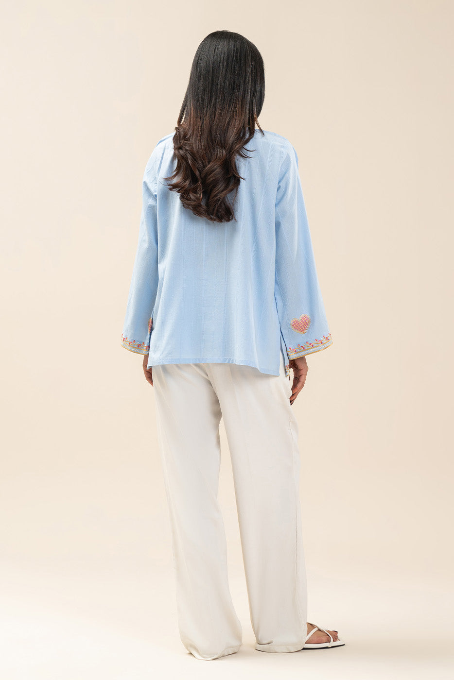 EMBROIDERED DOBBY BLOUSE (FUSION)