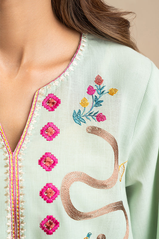 EMBROIDERED SLUB TOP (FLOW)