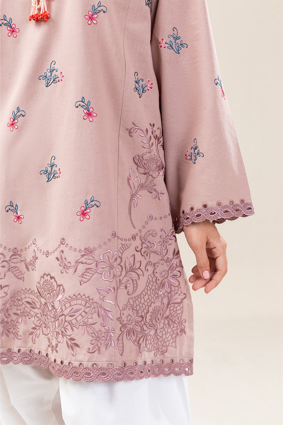 EMBROIDERED COTTON LINEN SHIRT(FLOW)