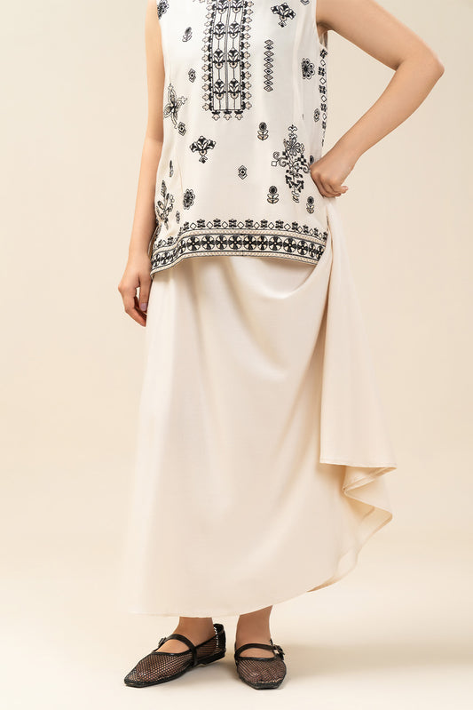 SOLID YARN DYED SKIRT (FLOW)