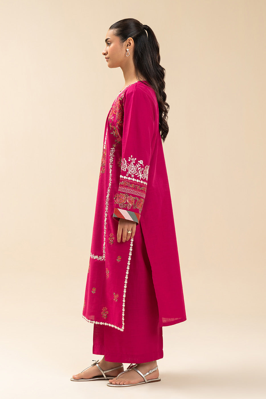 2 PIECE EMBROIDERED TWO WAY SLUB SUIT (HIGH CASUAL)