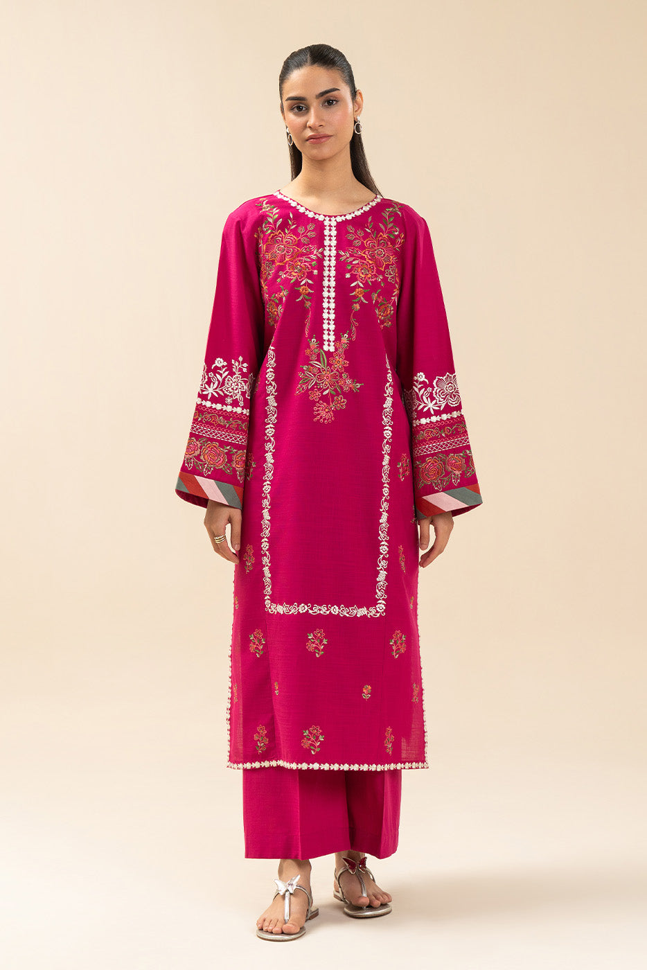 2 PIECE EMBROIDERED TWO WAY SLUB SUIT (HIGH CASUAL)