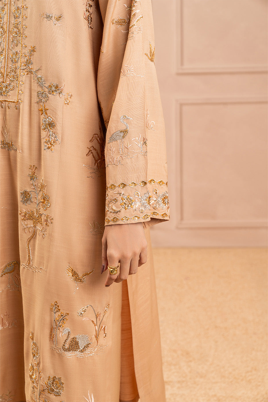 2 PIECE EMBROIDERED RAW SILK SUIT (LUXURY PRET)