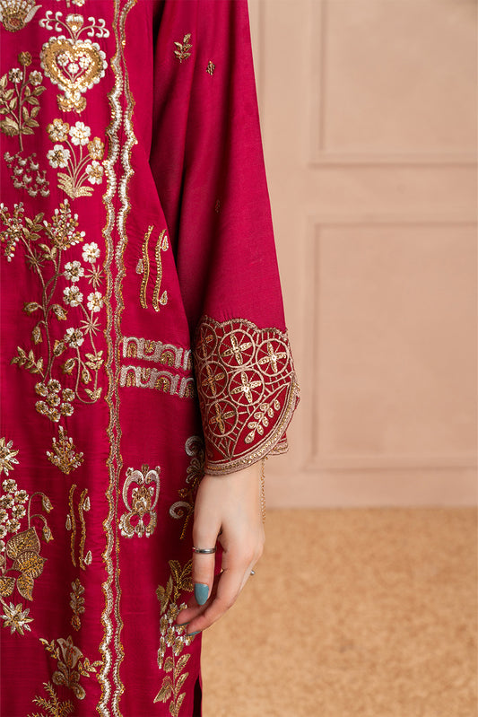 2 PIECE EMBROIDERED RAW SILK SUIT (LUXURY PRET)
