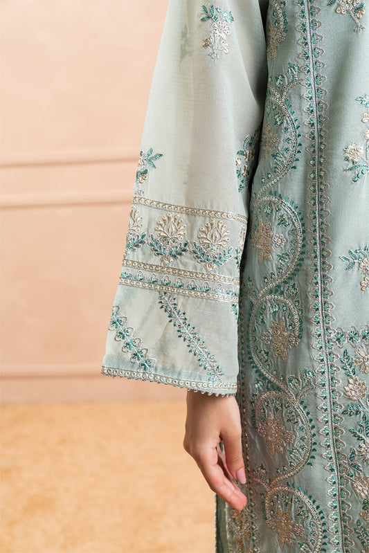 2 PIECE EMBROIDERED PAPER COTTON SUIT (LUXURY PRET)