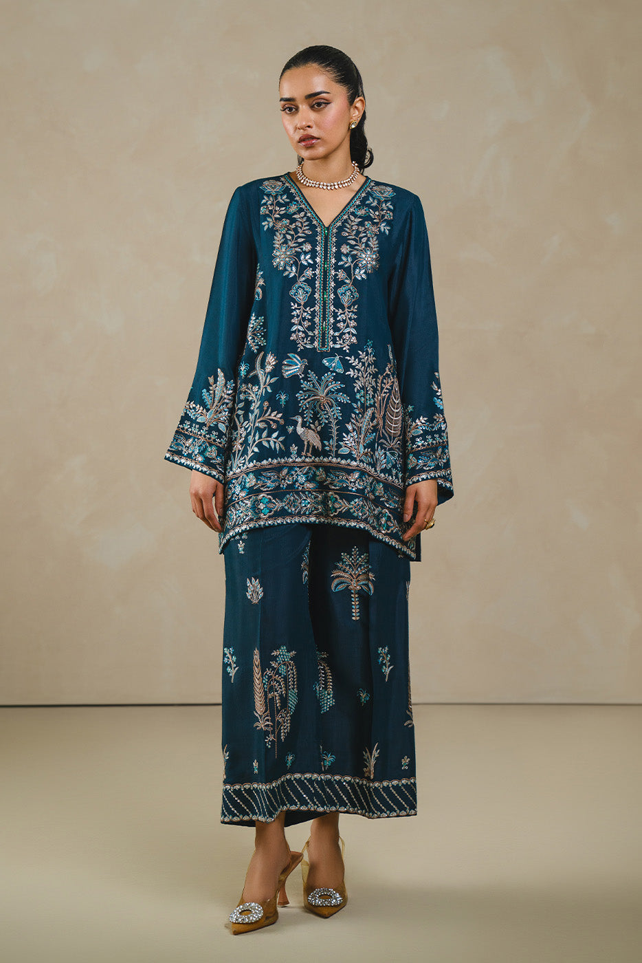 2 PIECE EMBROIDERED RAW SILK SUIT (LUXURY PRET)