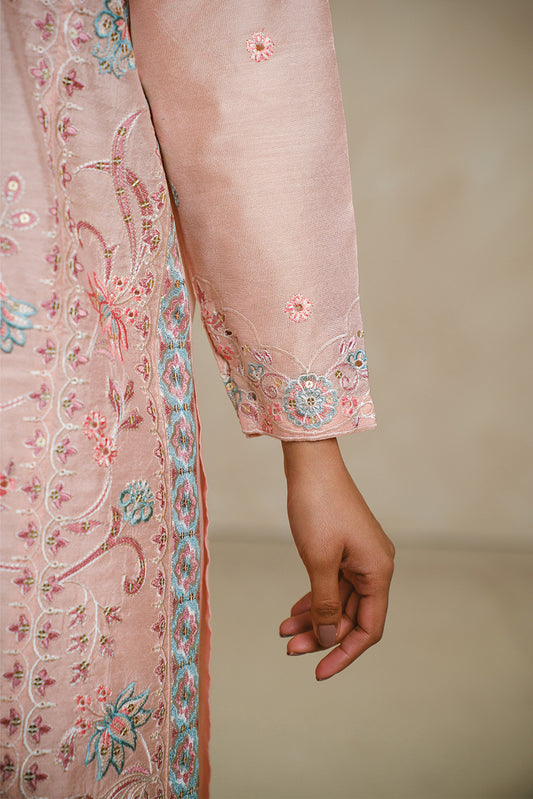 3 PIECE EMBROIDERED TWO TONE SUIT (LUXURY PRET)