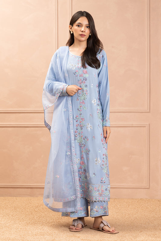 3 PIECE EMBROIDERED RAW SILK SUIT (LUXURY PRET)