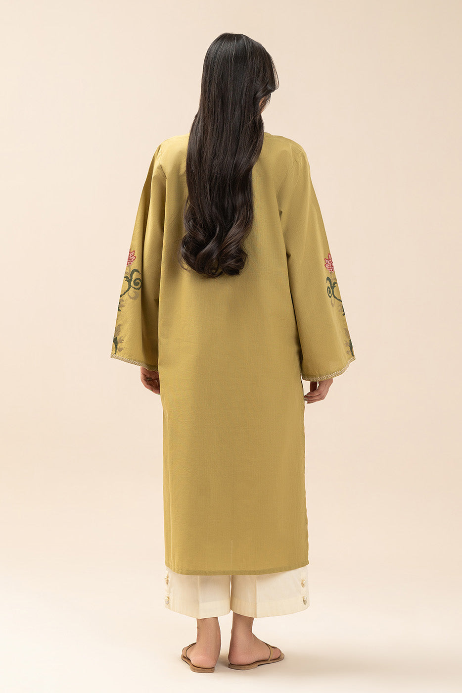 EMBROIDERED SLUB SHIRT (PRET)