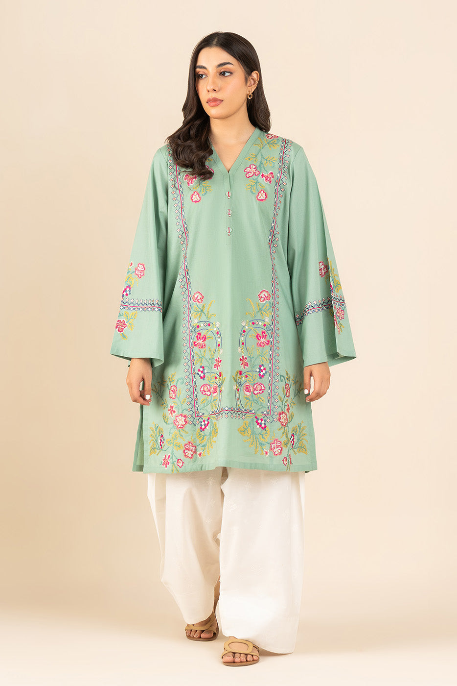 EMBROIDERED LAWN SHIRT (PRET)
